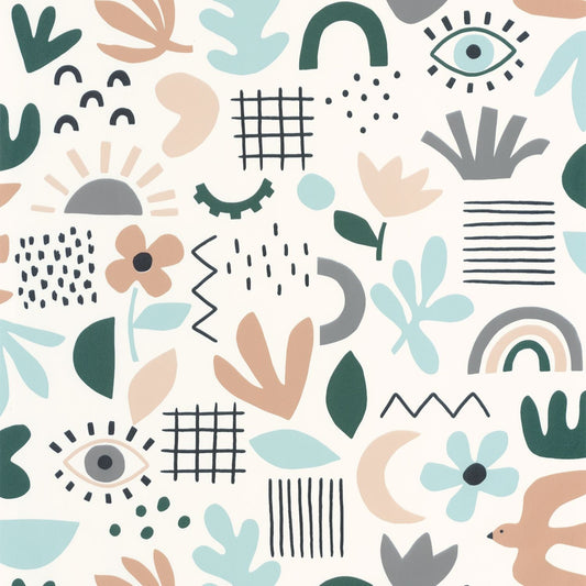 Feel Good Wallpaper - Bleu Vert - Caselio - 103286071 - Premier Wallcovering