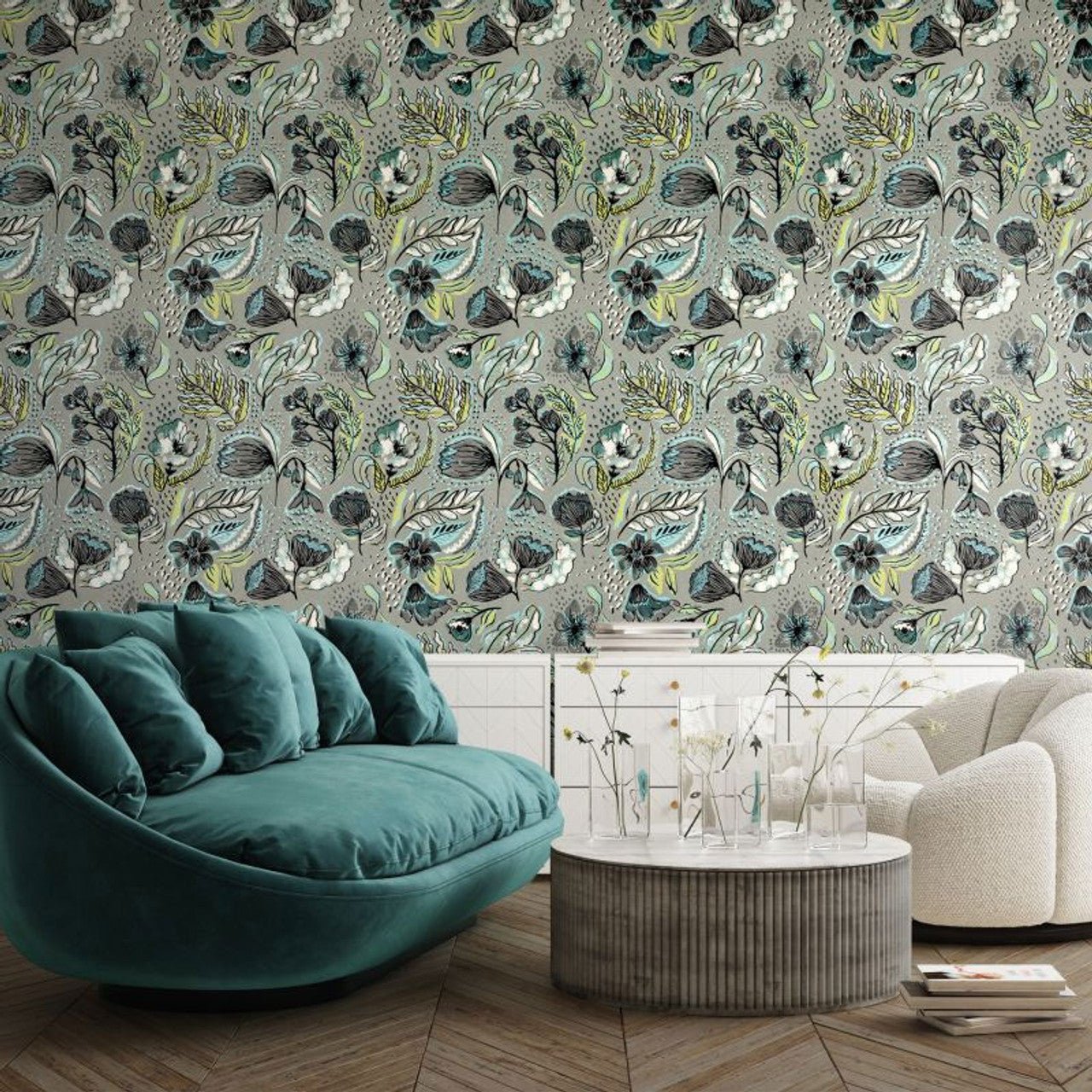 Felice Pepper Wallpaper - Spirulina - Hohenberger - 81334 - Premier Wallcovering