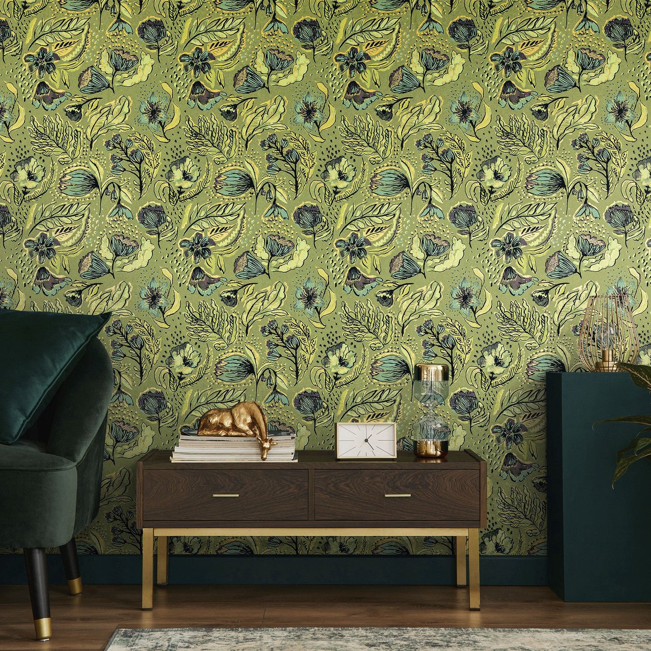 Felice Pepper Wallpaper - Green - Hohenberger - 81330 - Premier Wallcovering
