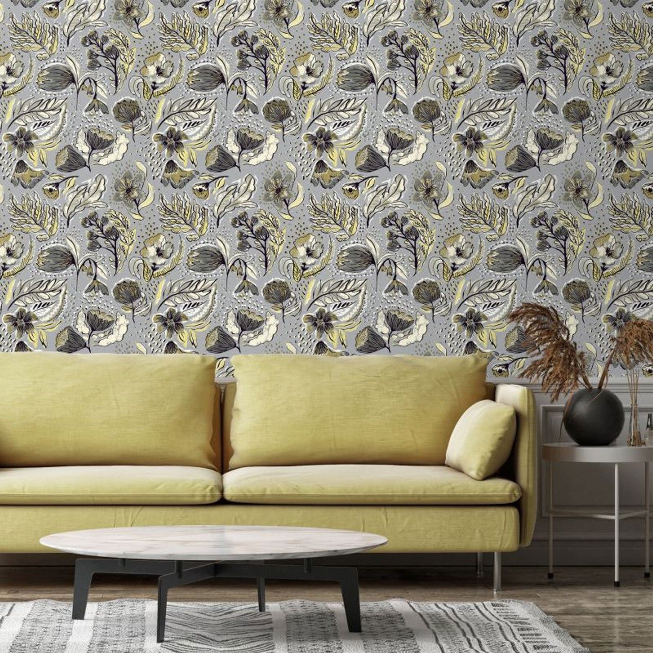 Felice Pepper Wallpaper - Mustard - Hohenberger - 81333 - Premier Wallcovering