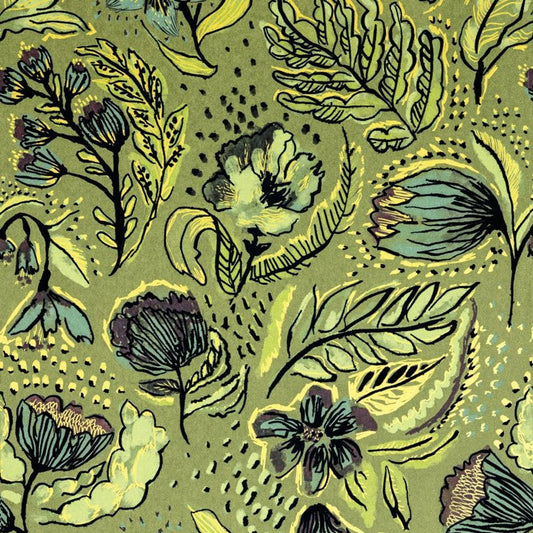 Felice Pepper Wallpaper - Green - Hohenberger - 81330 - Premier Wallcovering