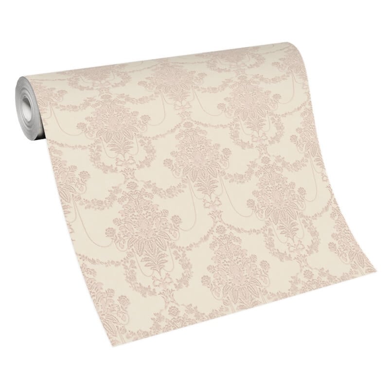 Felicite Floral Ornament Metallic Wallpaper - Pink - Erismann - 10287 - 05 - Premier Wallcovering