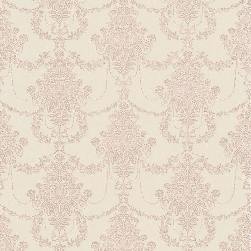 Felicite Floral Ornament Metallic Wallpaper - Pink - Erismann - 10287 - 05 - Premier Wallcovering