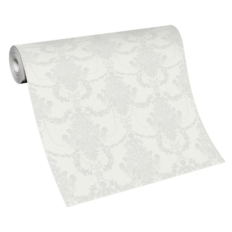 Felicite Floral Ornament Metallic Wallpaper - Light Grey - Erismann - 10287 - 31 - Premier Wallcovering