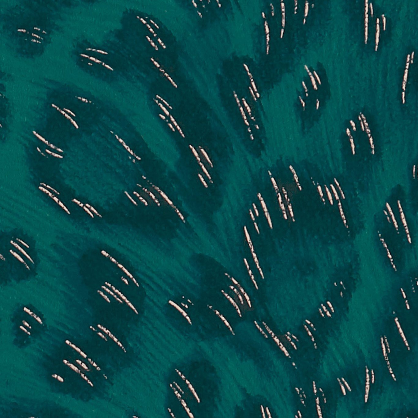 Felis Wallpaper - Teal/Rose Gold - Clarke & Clarke - Emma J Shipley - W0115/11 - Premier Wallcovering