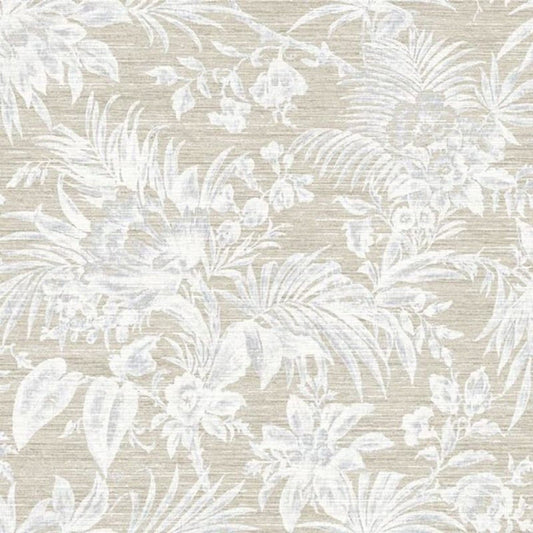 Fern Five O'Clock Wallpaper - Beige Lin - Casadeco - 85781145 - Premier Wallcovering