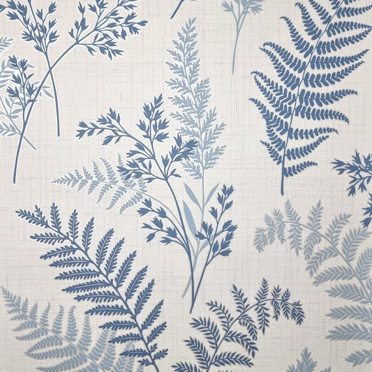 Fern Leaf Wallpaper - Blue - Fine Décor - FD43767 - Premier Wallcovering