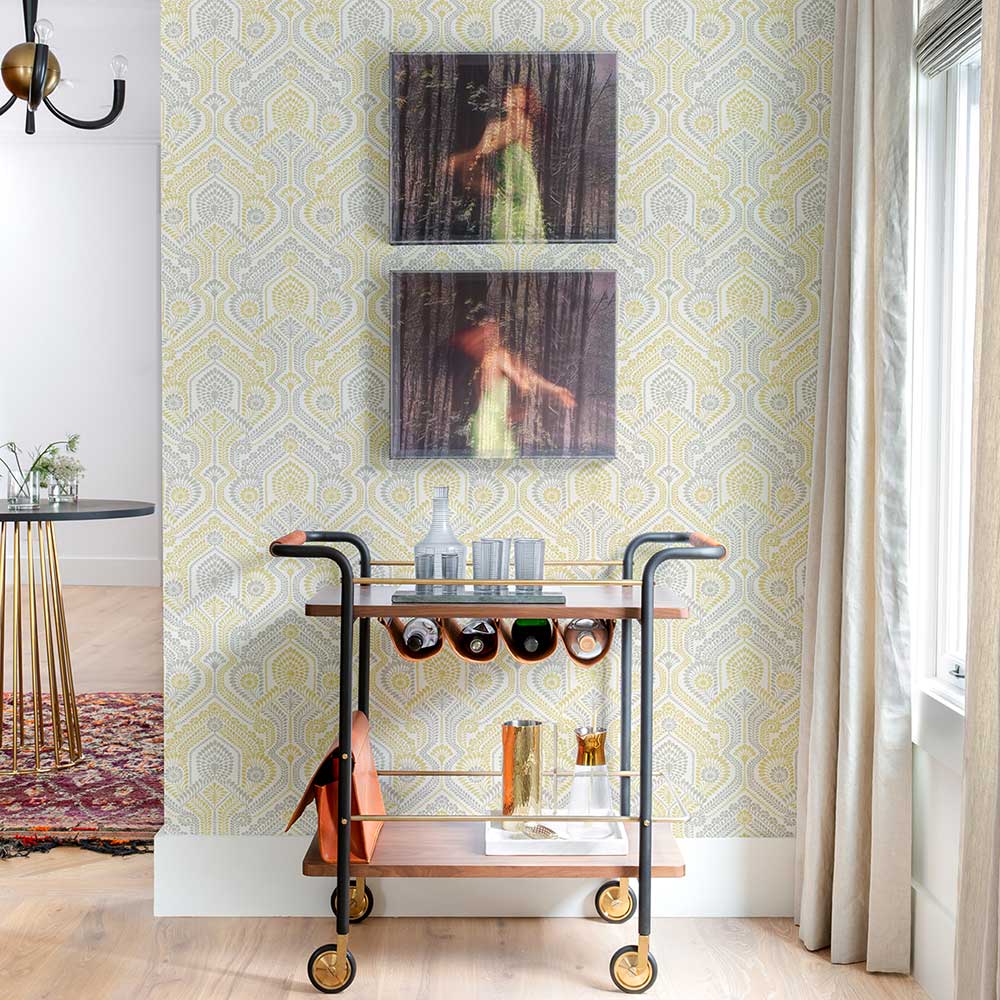 Fernback Wallpaper - Yellow / Grey - A Street Prints - FD26615 - Premier Wallcovering