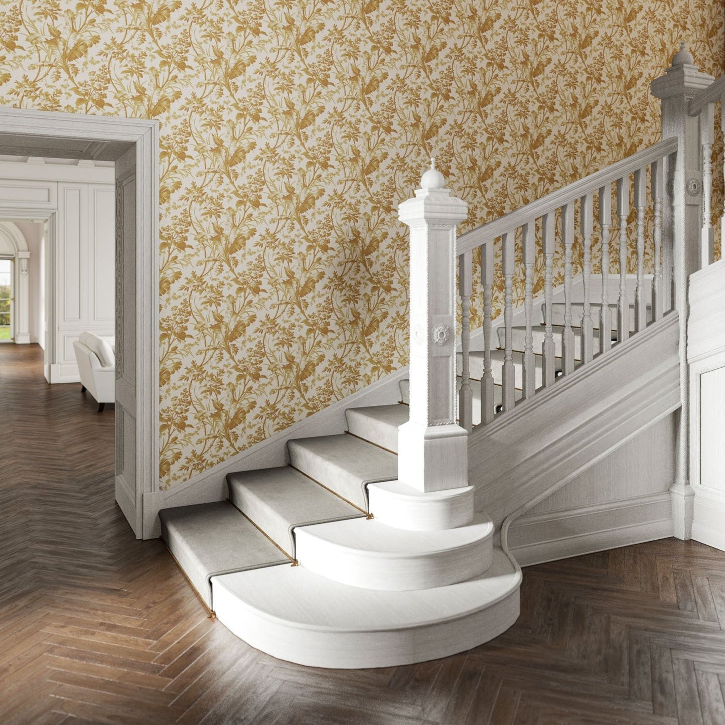 Fernbrook Wallpaper - Ochre - Warner House - Premier Wallcovering