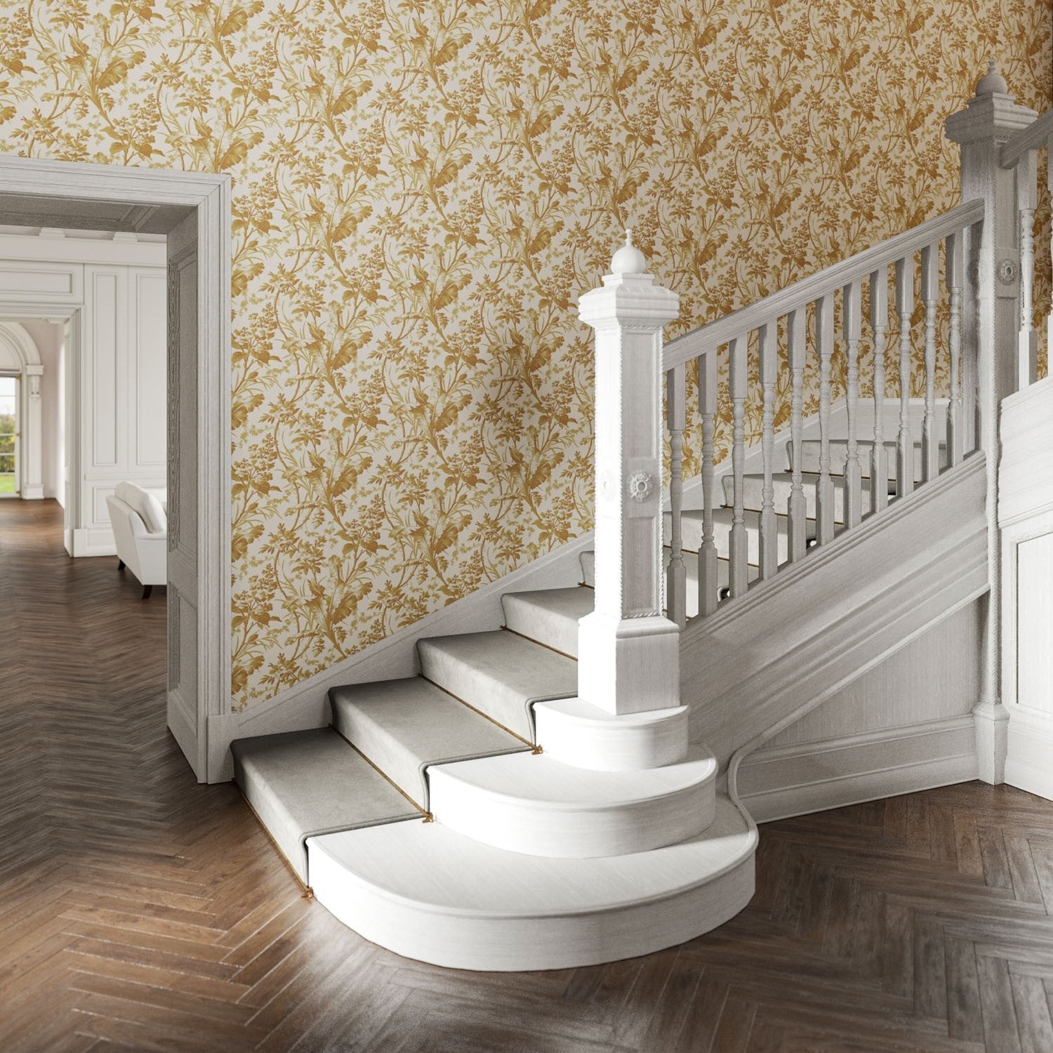 Fernbrook Wallpaper - Ochre - Warner House - Premier Wallcovering