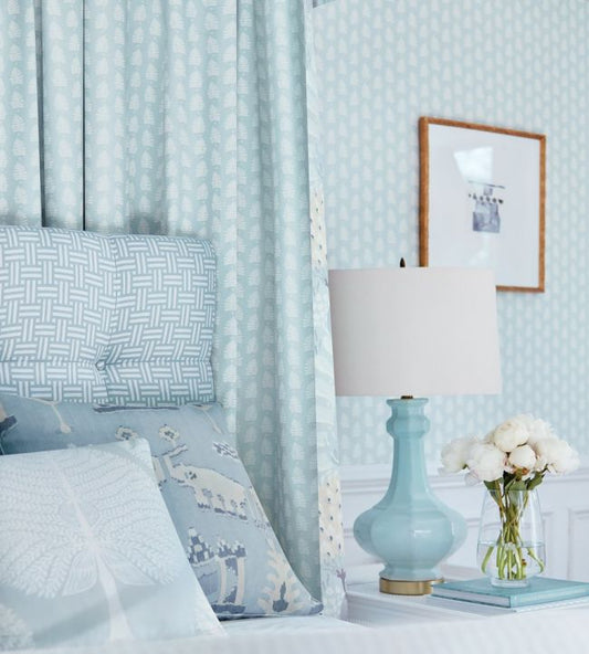 Ferndale Wallpaper - Turquoise - Thibaut - T10653 - Premier Wallcovering