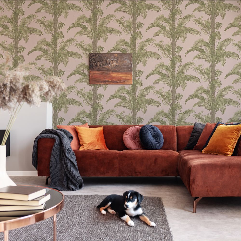 Ferndale Wallpaper - Coral Pink - Timothy Wilman - TW2520 - Premier Wallcovering