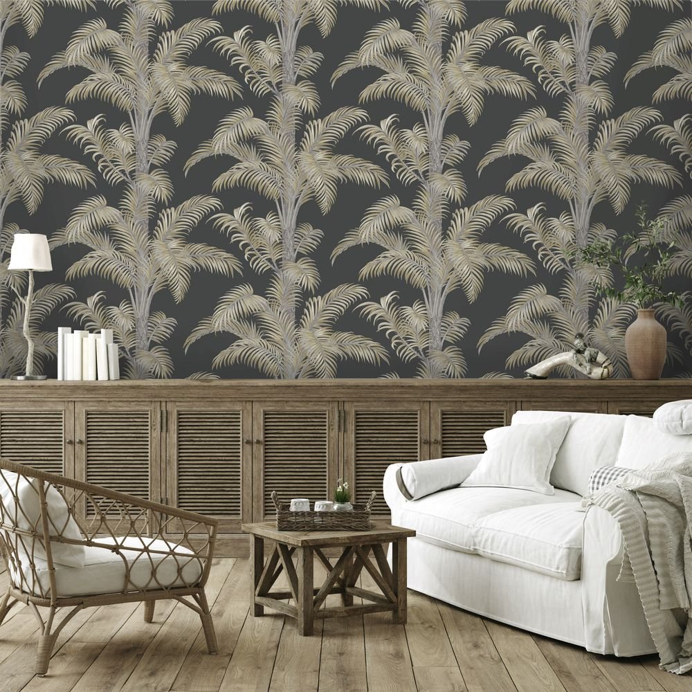 Ferndale Wallpaper - Charcoal Ink - Timothy Wilman - TW2519 - Premier Wallcovering