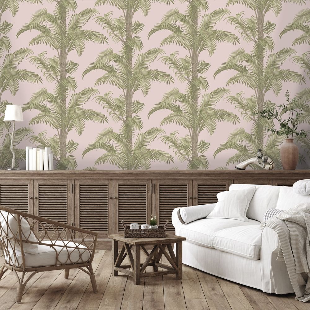 Ferndale Wallpaper - Coral Pink - Timothy Wilman - TW2520 - Premier Wallcovering