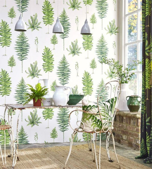 Fernery Wallpaper - Botanical Green - DGLW216633 - Sanderson - Premier Wallcovering