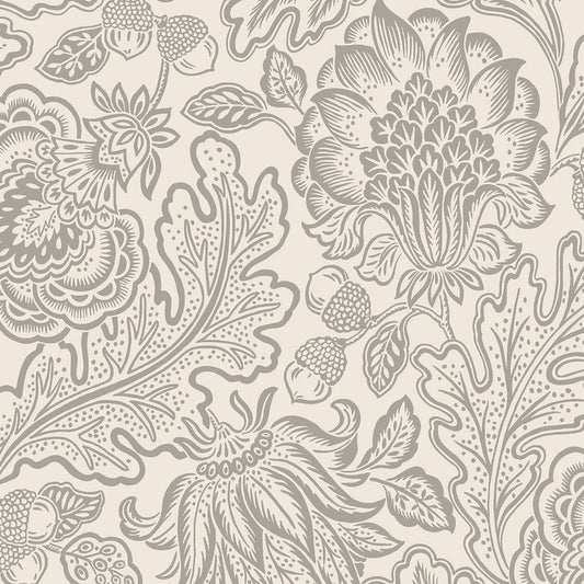 Fernhurst Floral Trail Wallpaper - Silver - Belgravia - 1110 - Premier Wallcovering