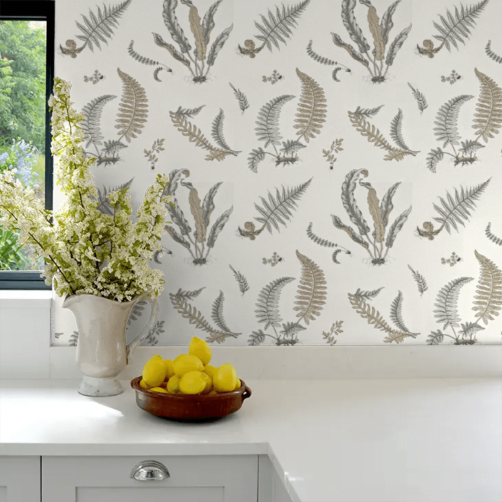 Ferns Wallpaper - Dove Grey / Silver - GP & J Baker - BW45044/4 - Premier Wallcovering