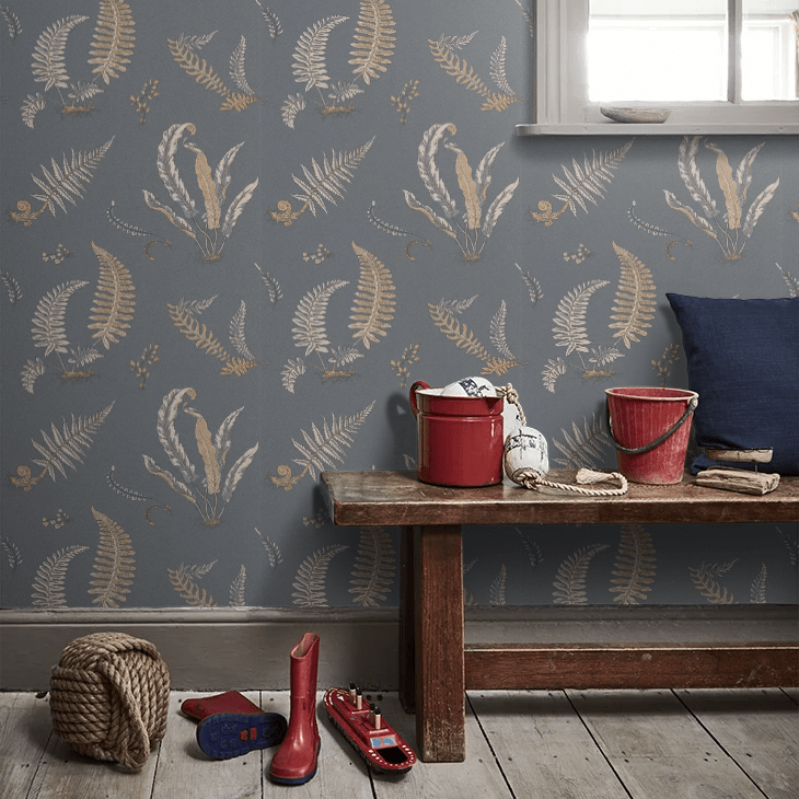 Ferns Wallpaper - Charcoal and Gold - GP & J Baker - BW45044/6 - Premier Wallcovering