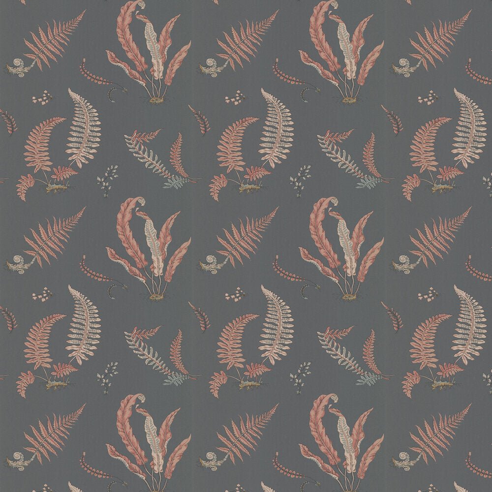 Ferns Wallpaper - Coral / Charcoal - GP & J Baker - BW45044/13 - Premier Wallcovering