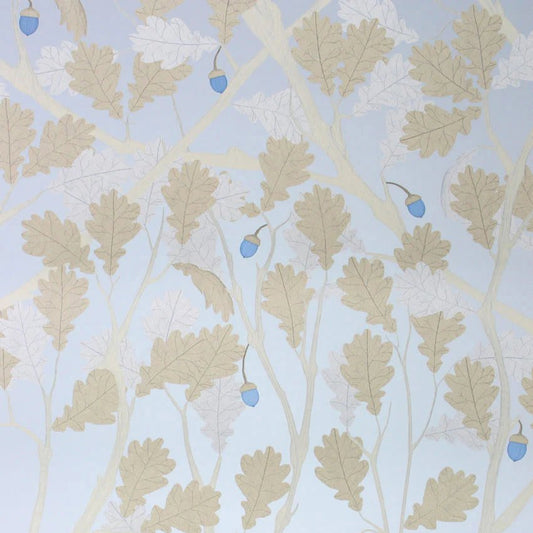 Feuille De Chene Wallpaper - Sapphire/Gilver - Osborne & Little - W6430-02 - Premier Wallcovering