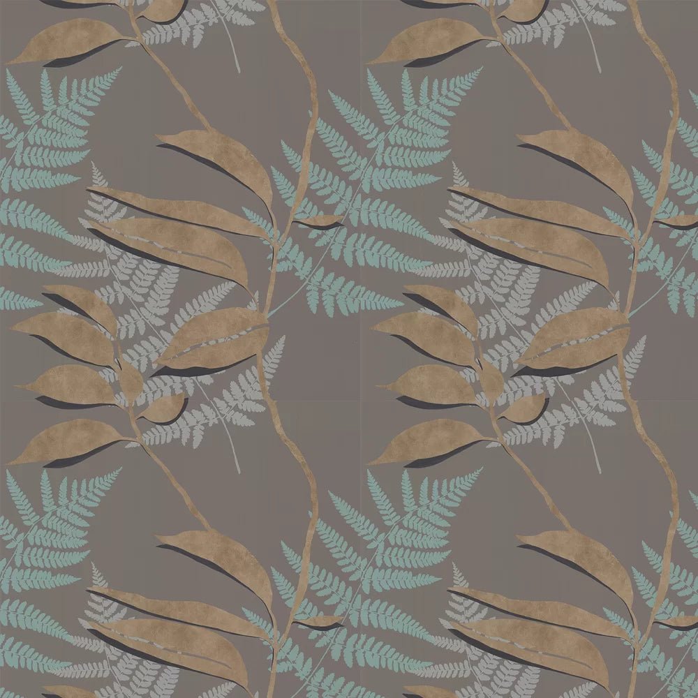 Feuille Dor Wallpaper - Cacao / Gold - Osborne & Little - W7331-06 - Premier Wallcovering