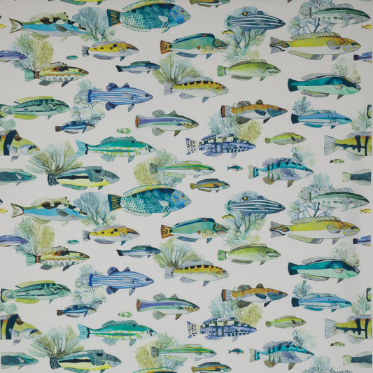 Fidji Fabric - Aqua - Manuel Canovas - M4062-01 - Premier Wallcovering