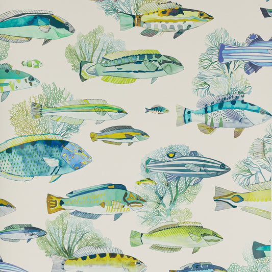 Fidji Wallpaper - Aqua - Manuel Canovas - 03108-01 - Premier Wallcovering