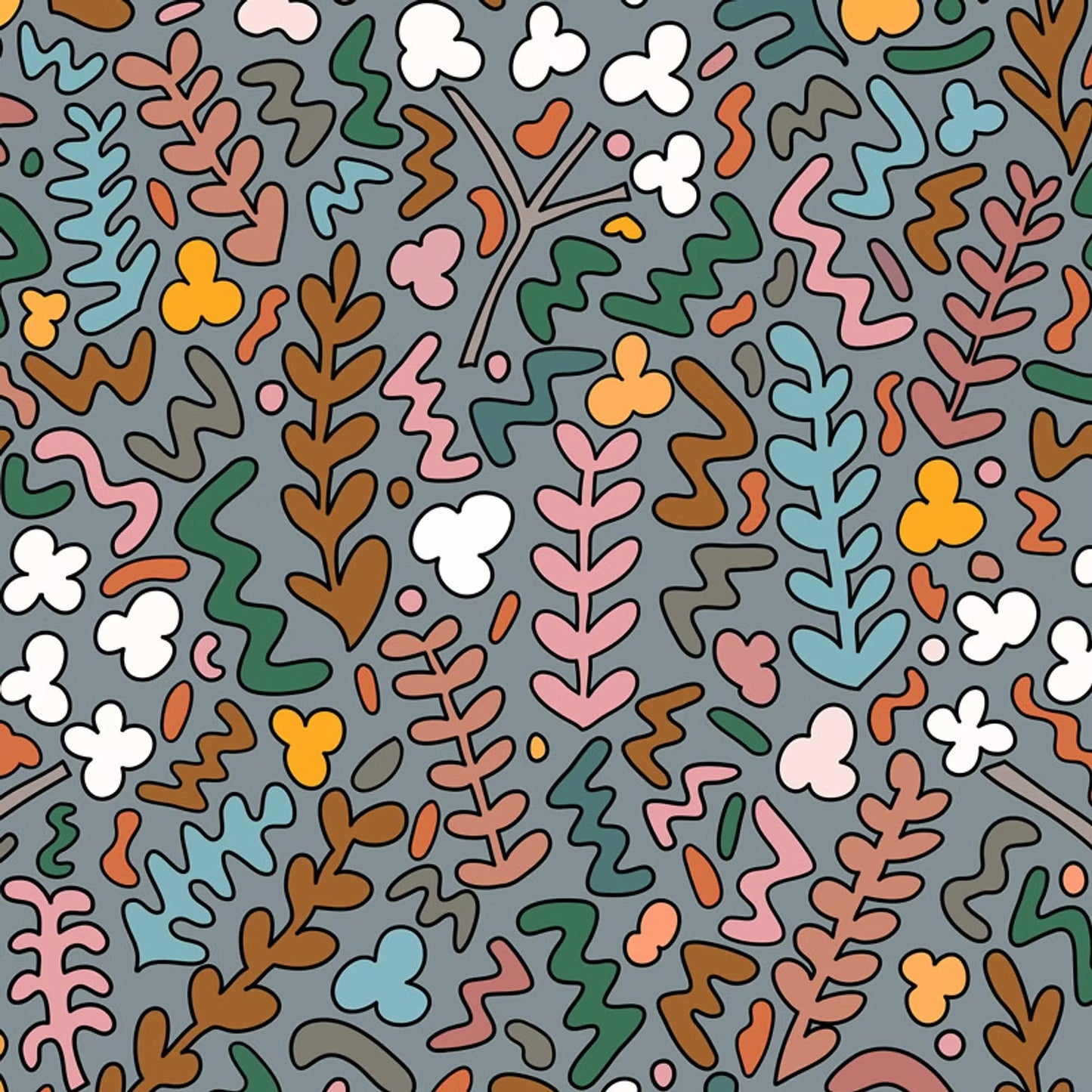 Fields of Joy Wallpaper - Grey - Ottoline - W/SW/FOY/101/3 - Premier Wallcovering