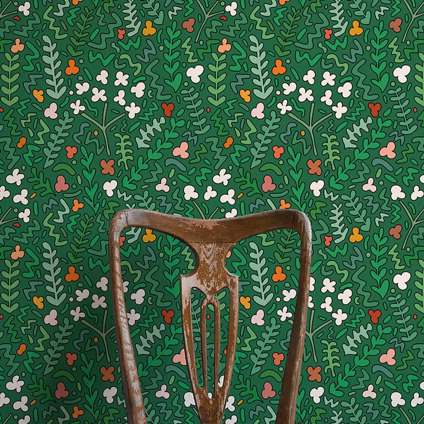 Fields of Joy Wallpaper - Green - Ottoline - W/SW/FOY/101/2 - Premier Wallcovering