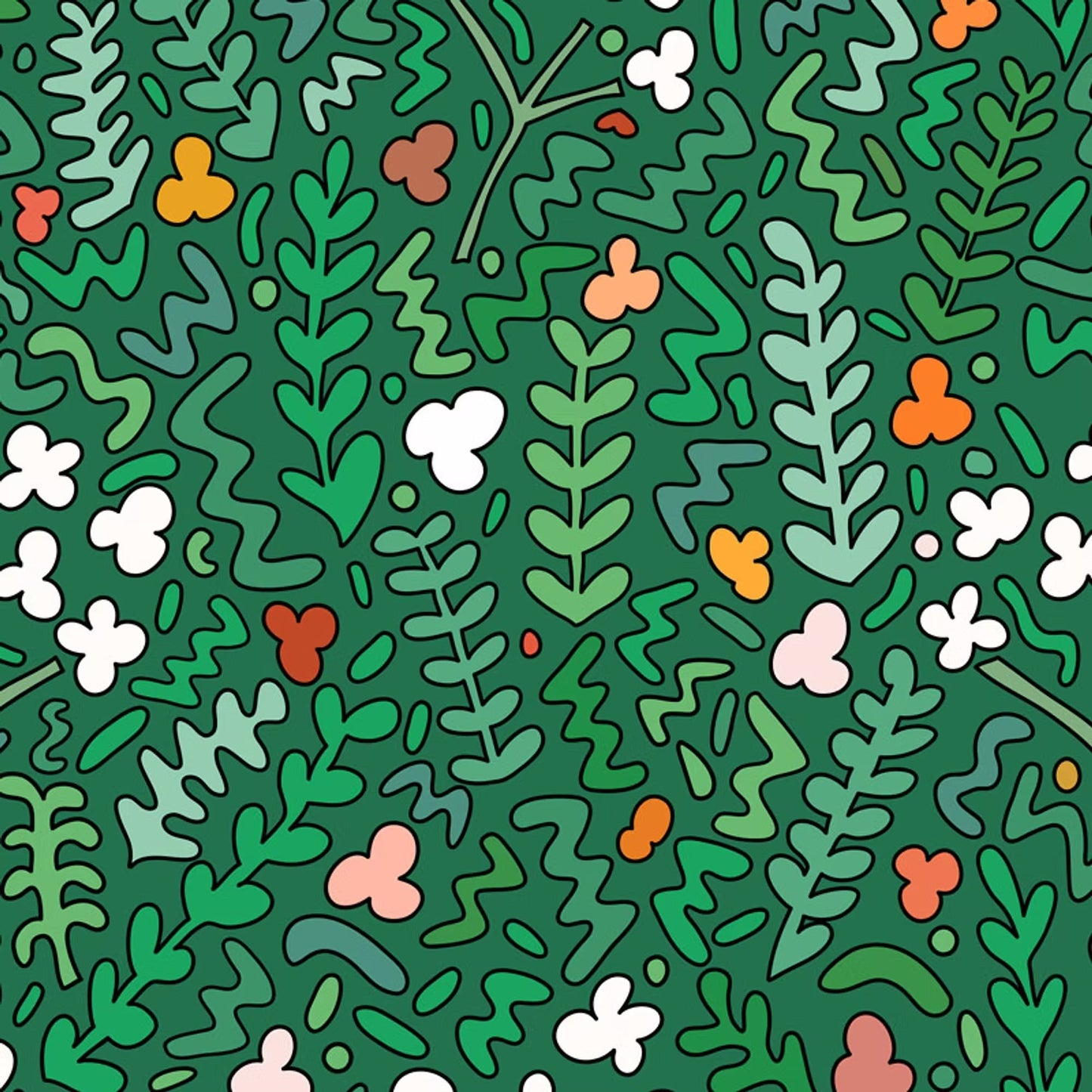 Fields of Joy Wallpaper - Green - Ottoline - W/SW/FOY/101/2 - Premier Wallcovering