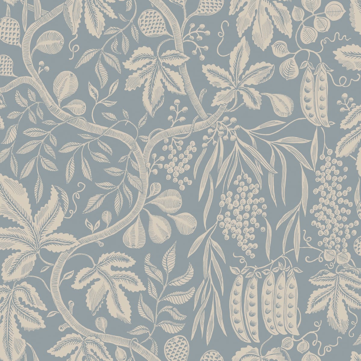 Fig Garden Wallpaper - Misty Blue - Sandberg - S10260 - Premier Wallcovering