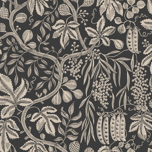 Fig Garden Wallpaper - Charcoal - Sandberg - S10257 - Premier Wallcovering