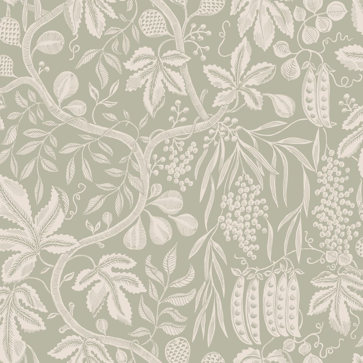 Fig Garden Wallpaper - Garden Green - Sandberg - S10259 - Premier Wallcovering