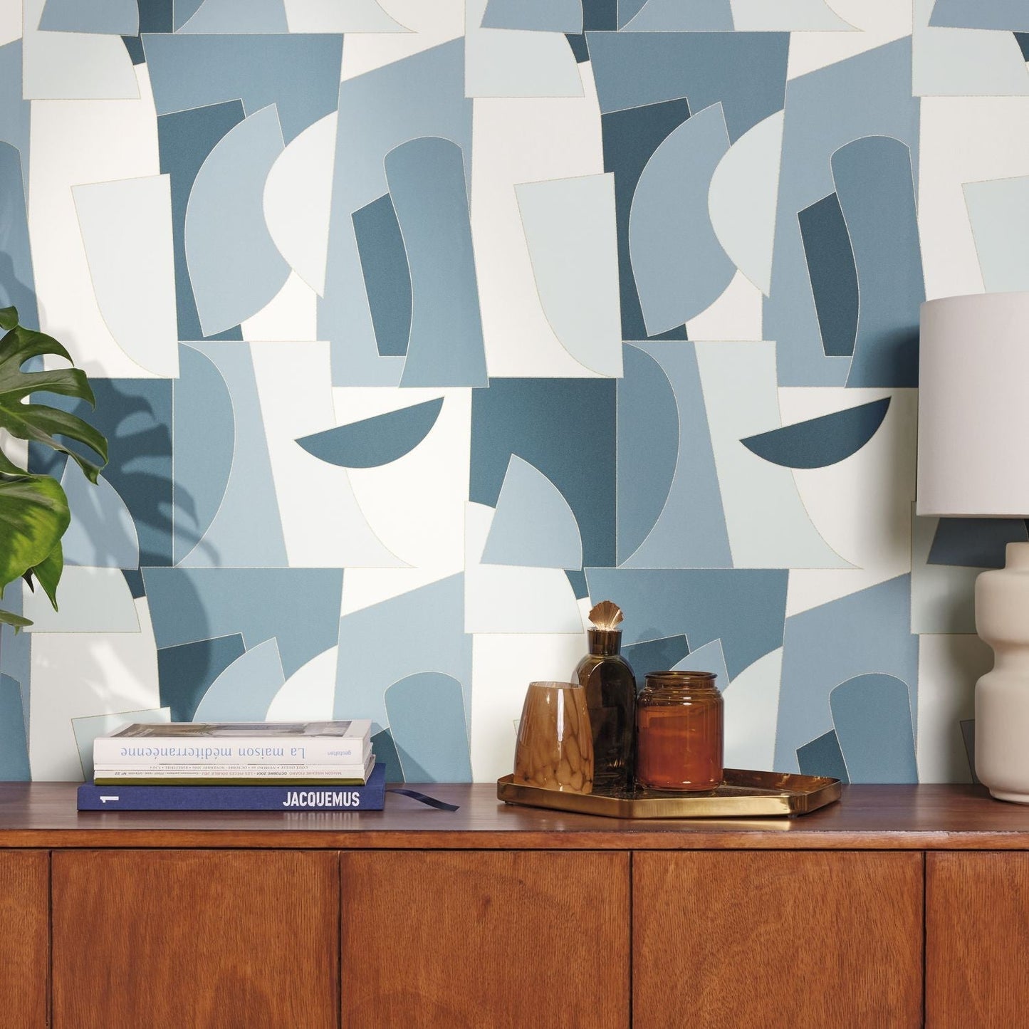Figures Wallpaper - Bleu Petrole - Caselio - 105010644 - Premier Wallcovering