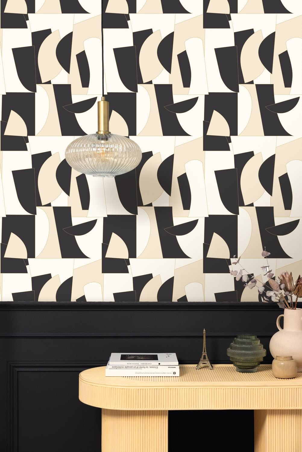 Figures Wallpaper - Blanc Noir - Caselio - 105011955 - Premier Wallcovering