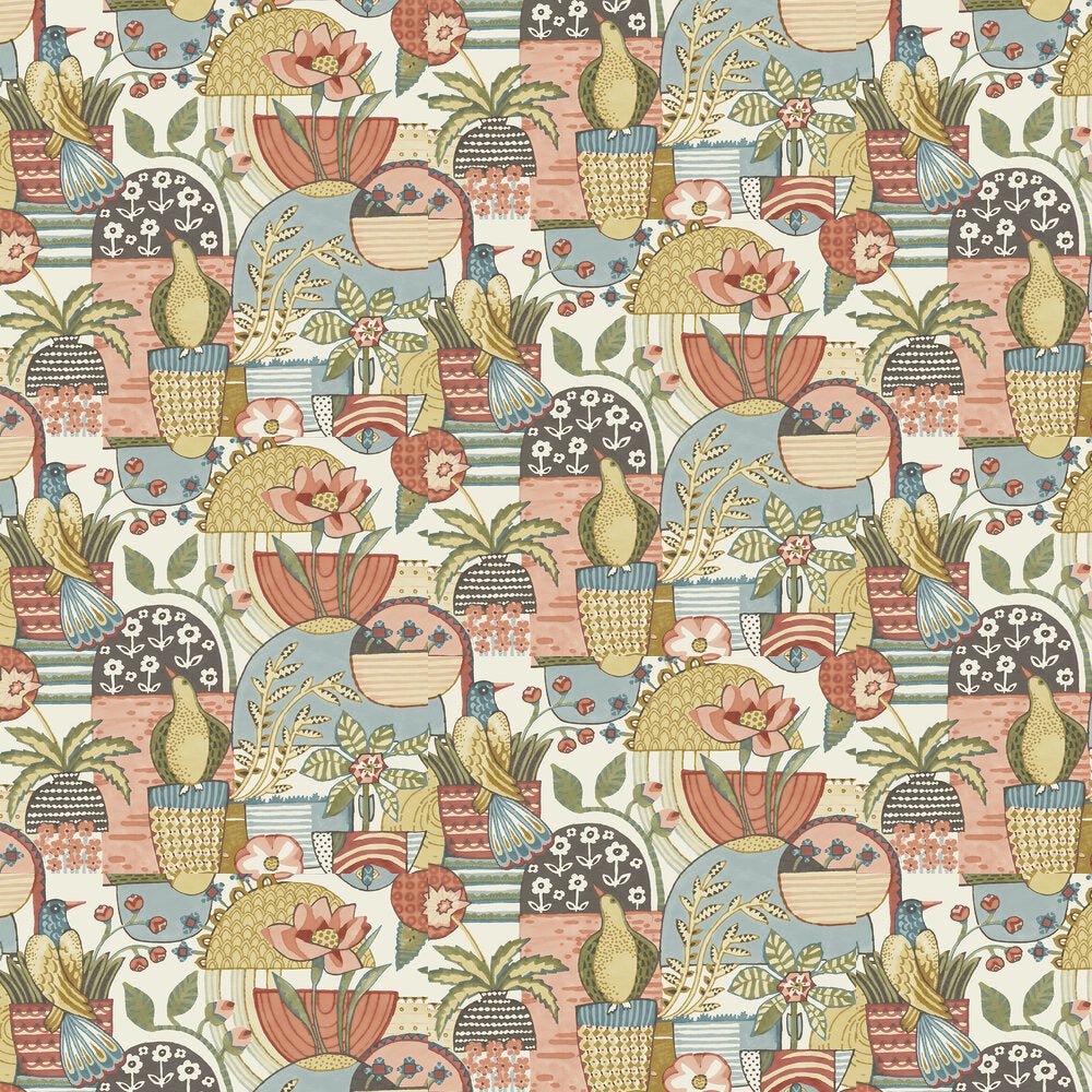 Fika Wallpaper - Coral/Blue - A Street Prints - FD26556 - Premier Wallcovering