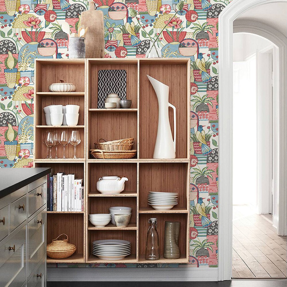 Fika Wallpaper - Blue/red - A Street Prints - FD26557 - Premier Wallcovering