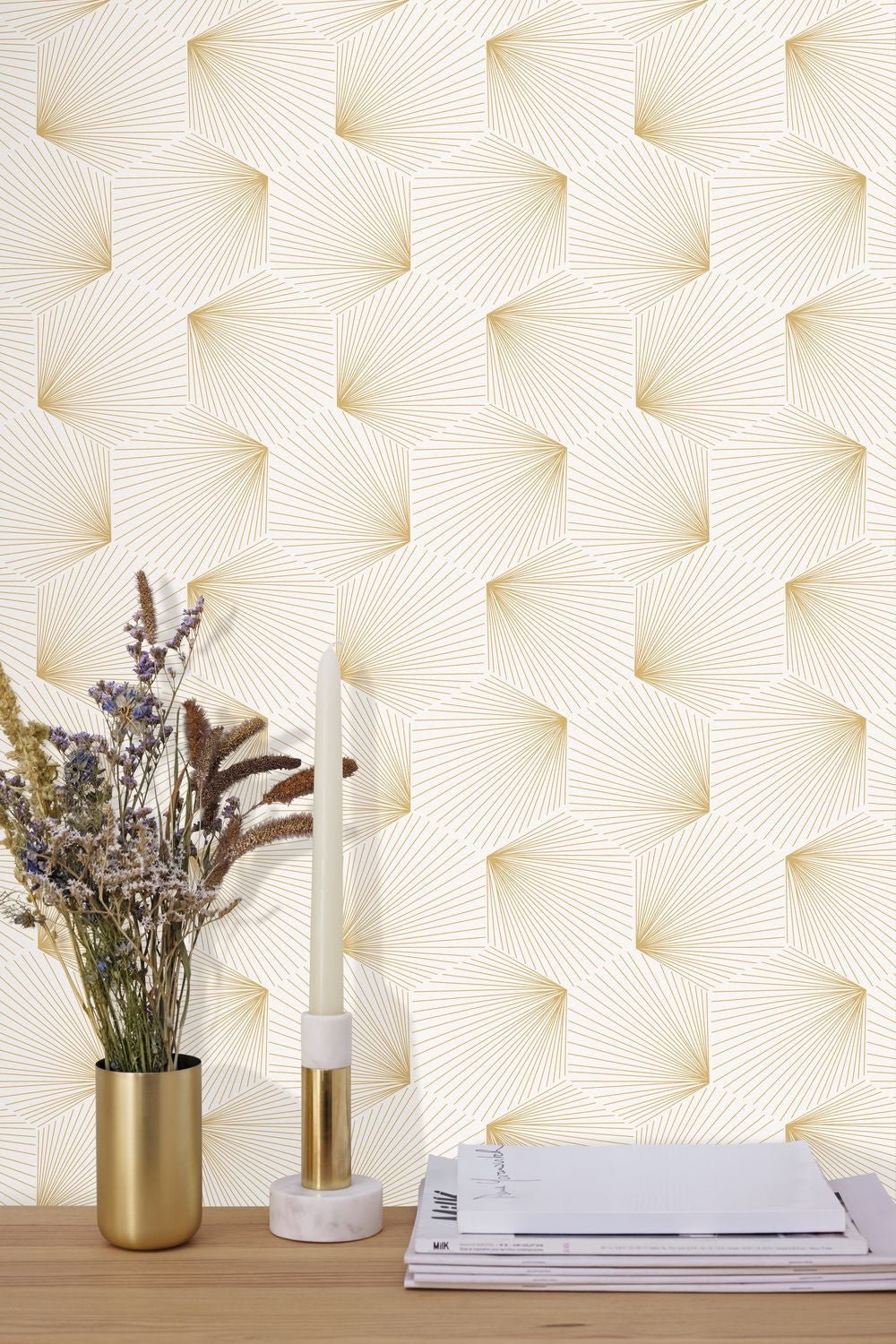 Filament Wallpaper - Beige - Caselio - 105520135 - Premier Wallcovering