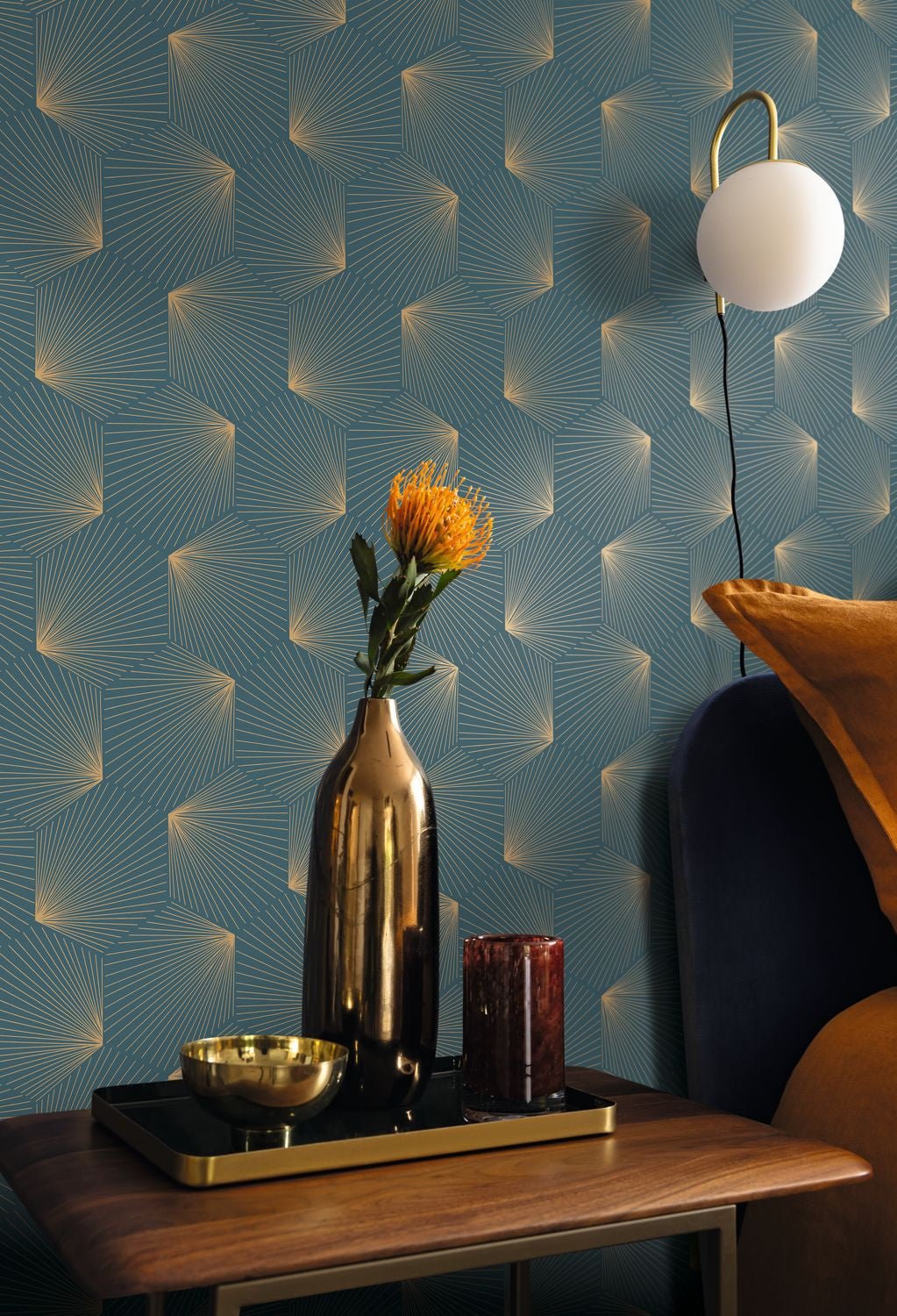Filament Wallpaper - Bleu  - Caselio - 105526115 - Premier Wallcovering