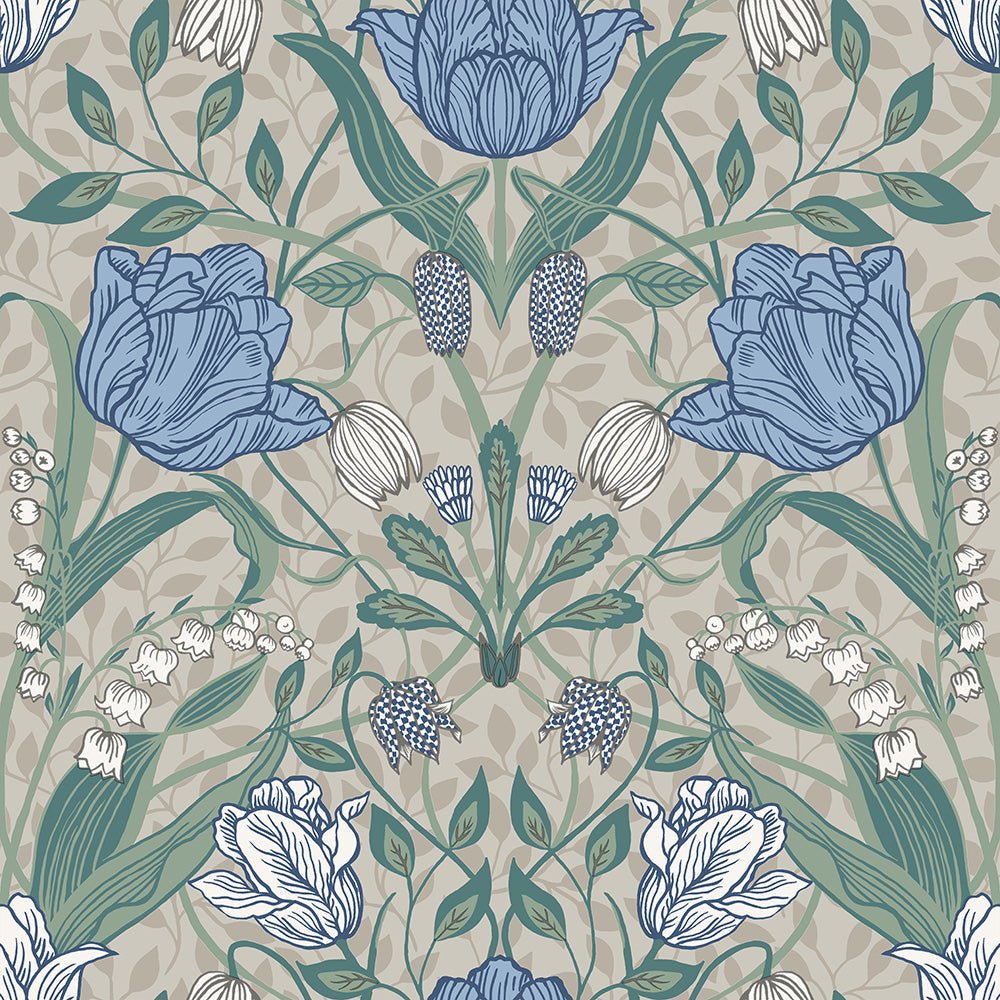 Filippa Wallpaper - Gray/Beige - Midbec - 33008 - Premier Wallcovering