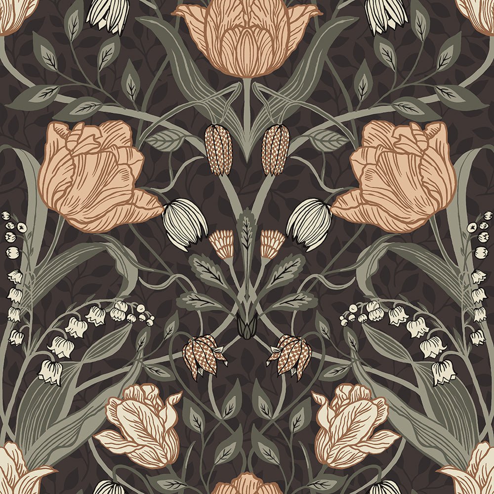 Filippa Wallpaper - Black - Midbec - 44107 - Premier Wallcovering