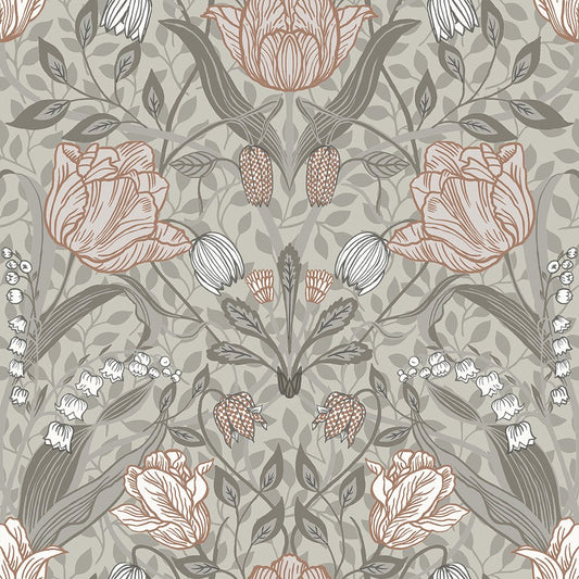 Filippa Wallpaper - Greige - Midbec - 44105 - Premier Wallcovering