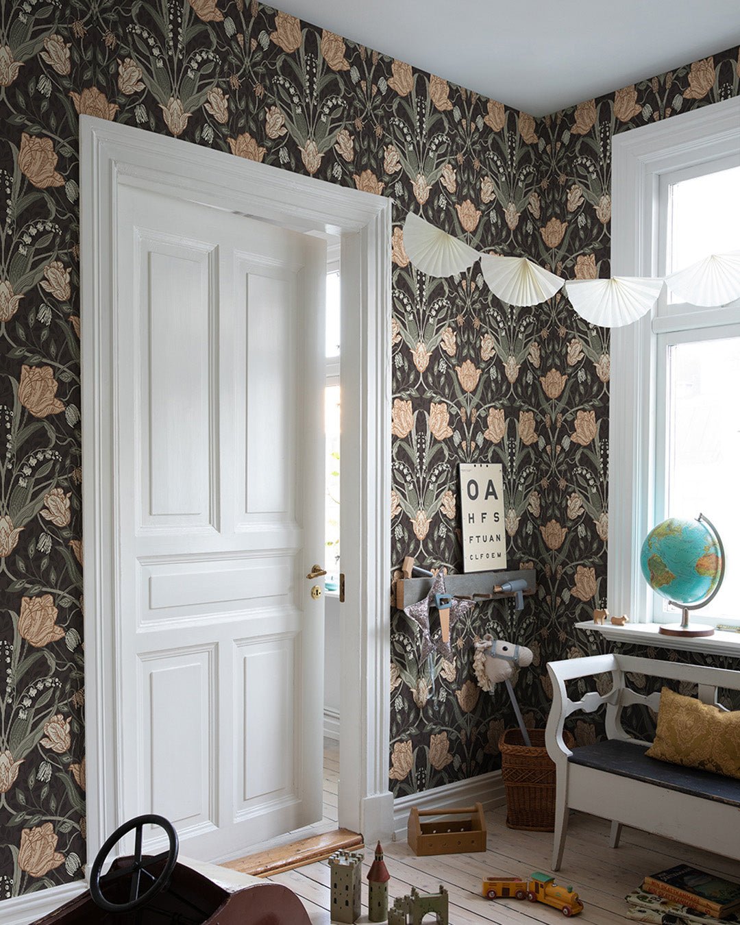 Filippa Wallpaper - Black - Midbec - 44107 - Premier Wallcovering