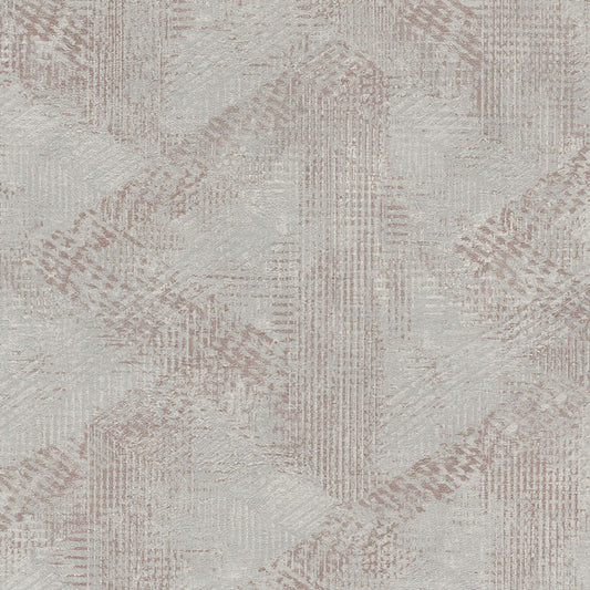 Finca Geo Wallpaper - Grey & Rose - Rasch - 416824 - Premier Wallcovering