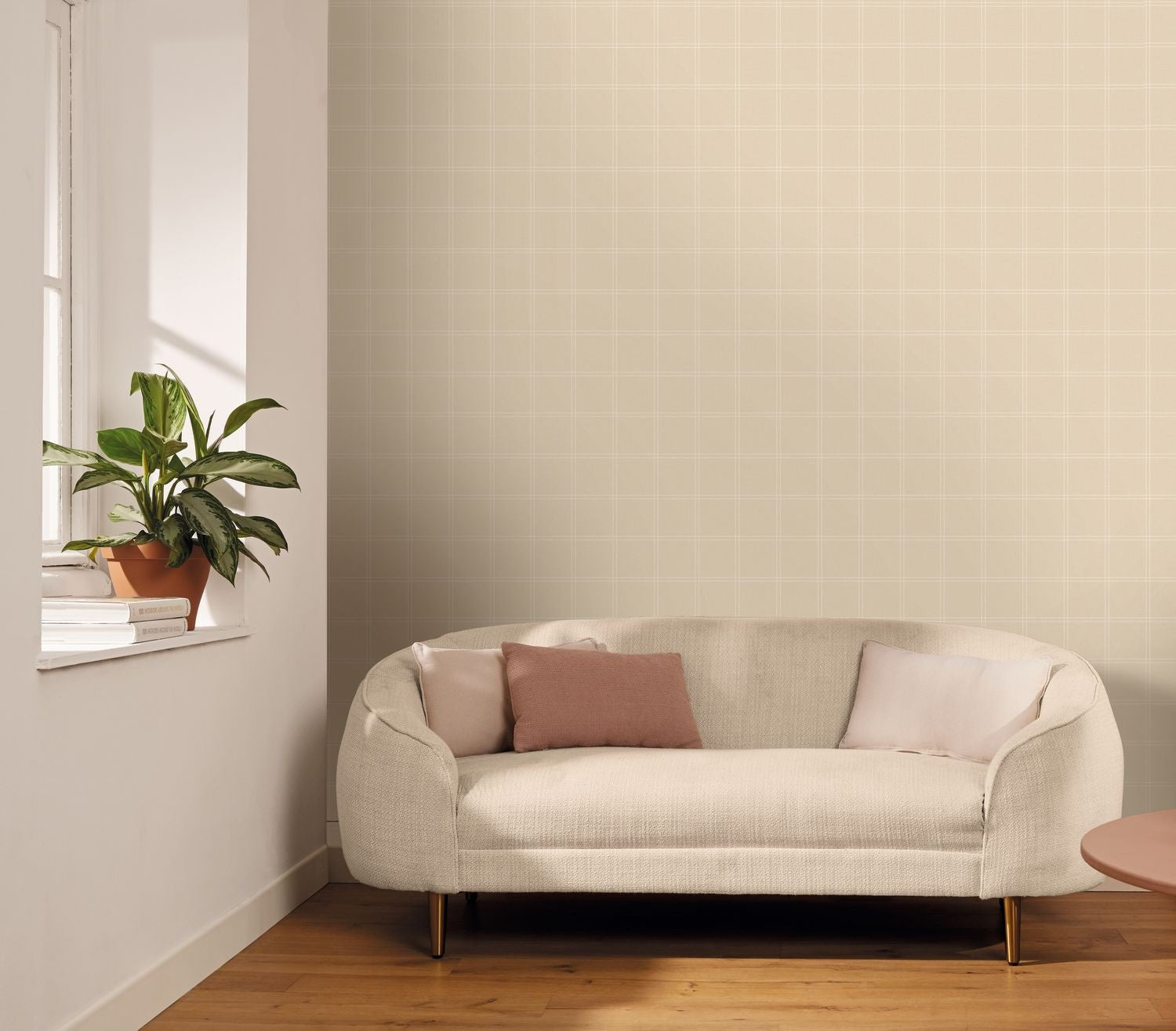 Fine Lines Wallpaper - Beige - Caselio - 106751000 - Premier Wallcovering
