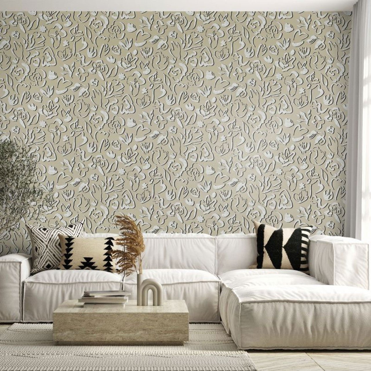 Fiore Salt Wallpaper - Nutmeg - Hohenberger - 65330 - Premier Wallcovering