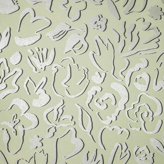 Fiore Salt Wallpaper - Sage - Hohenberger - 65328 - Premier Wallcovering