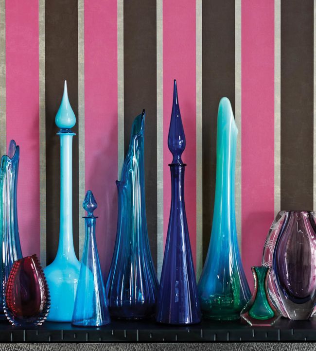 Fitzroy Vinyl Wallpaper - Stone/ Taupe/Gilver - Osborne & Little - W6332-03 - Premier Wallcovering