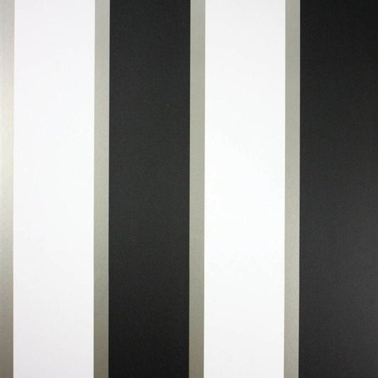 Fitzroy Wallpaper - Black/Pale Gilver - Osborne & Little - W6295-04 - Premier Wallcovering