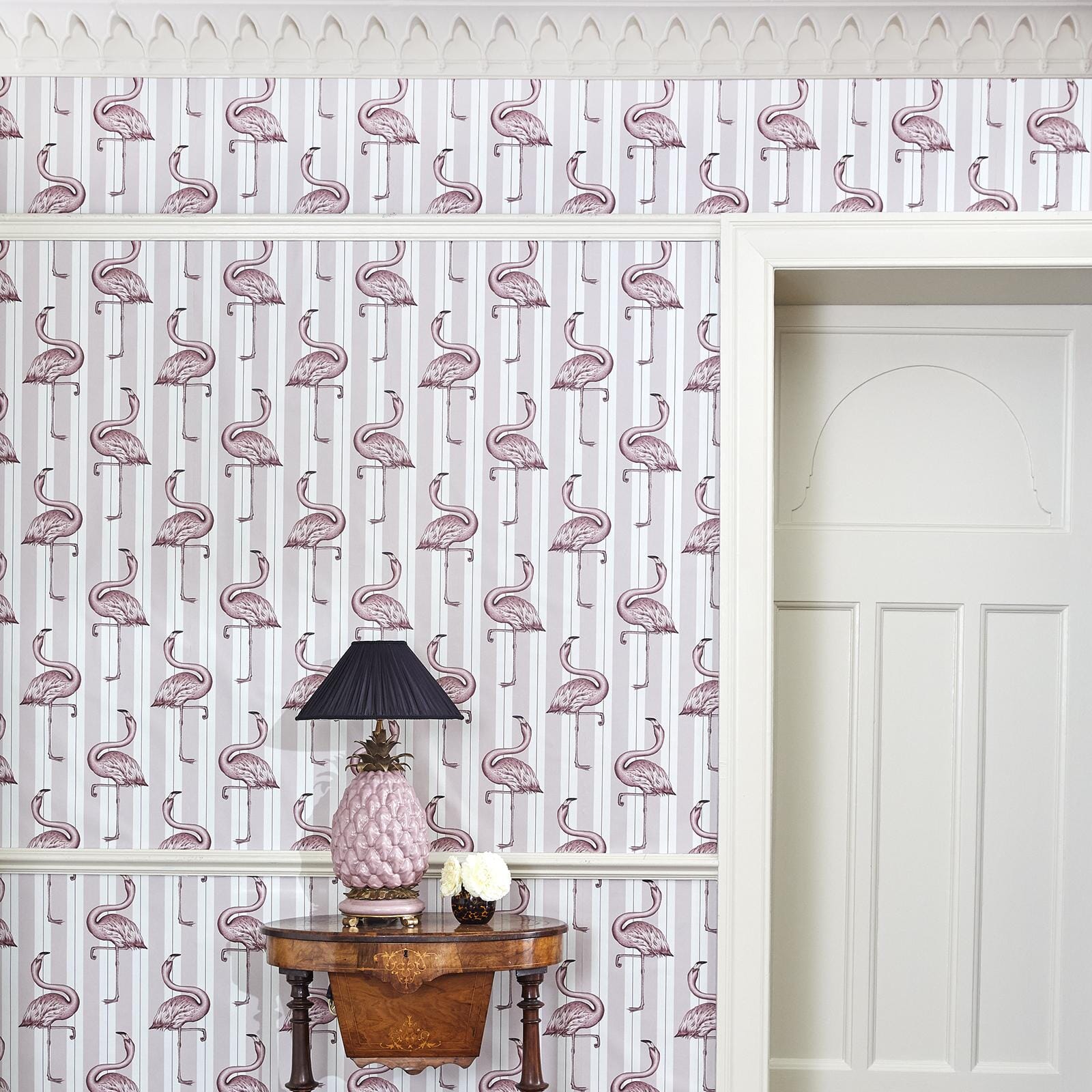 Flamboyance Wallpaper - Off - White & Macaroon - Pink - House of Hackney - 1 - WA - FLA - DI - MPK - XXX - Premier Wallcovering